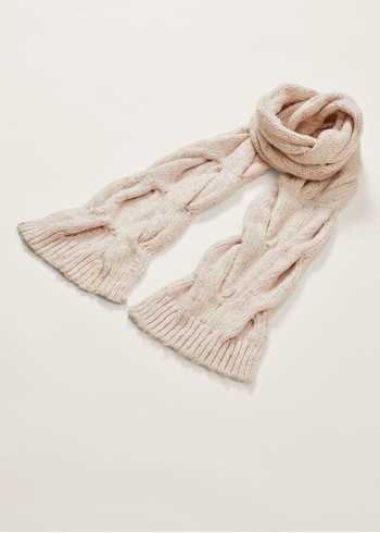 Phase Eight Cattie Cable Scarves Beige Canada | KONZCP-320